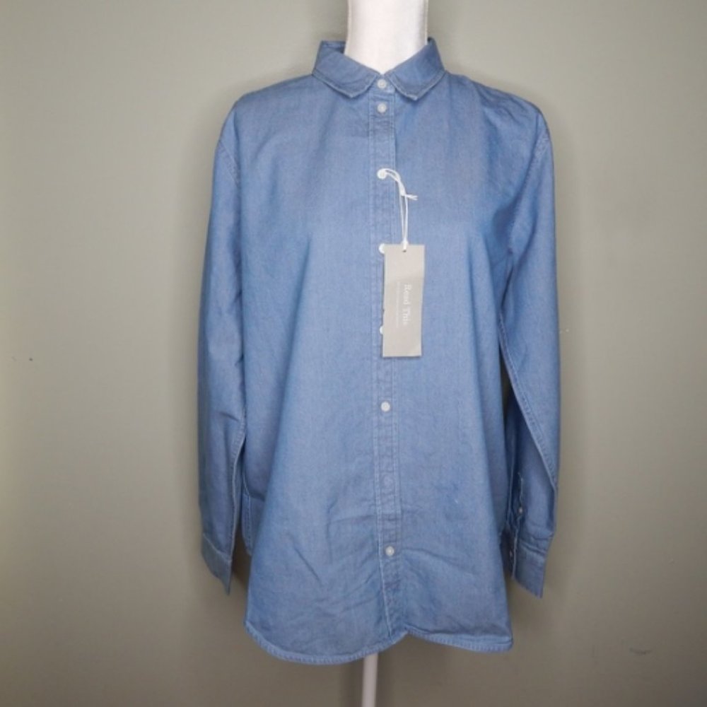 Everlane Women Dnm Blue Shirt sz 12
